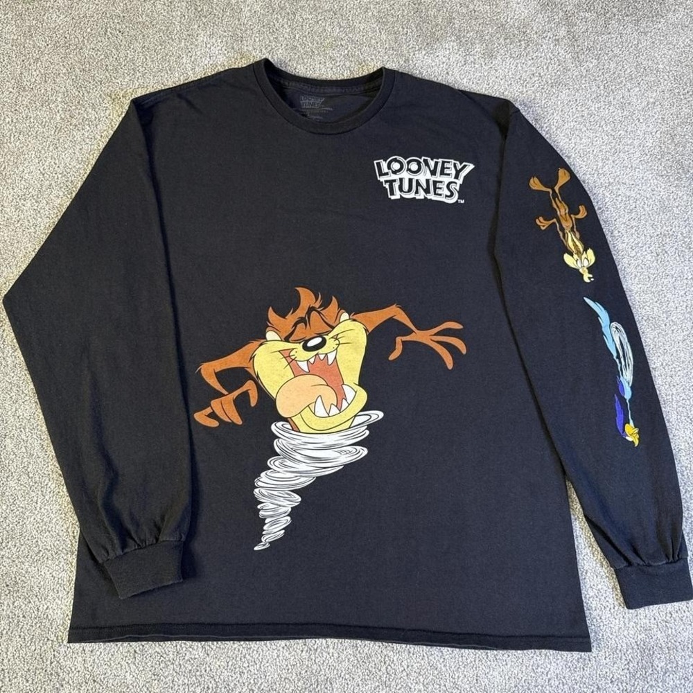 Looney Tunes Long Sleeve Shirt L Taz Bugs Bunny Marvin Martian